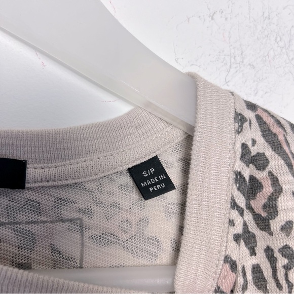 ATM Anthony Thomas Melillo Leopard Print Tee Shirt Short Sleeve Browns Cotton S - Picture 7 of 13
